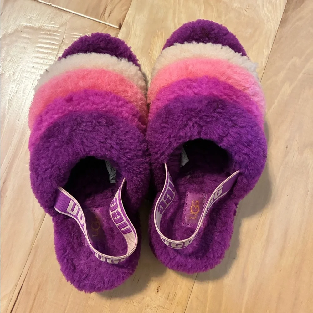 UGG Fluff Yeah Slide Berrylicious Multi Sheepskin Size 7 - Picture 3 of 9